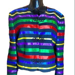 Maggy London Vibrant Striped Blazer